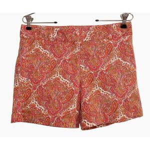 Talbots Orange Paisley 5" Cotton Blend Casual‎ Shorts